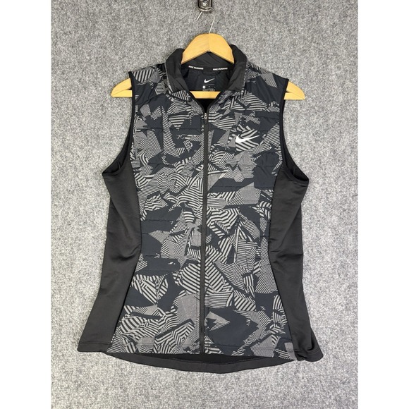 Nike Jackets & Blazers - Women's Nike Running Flash Essentials Full Zip Vest Size Medium Black & Gray